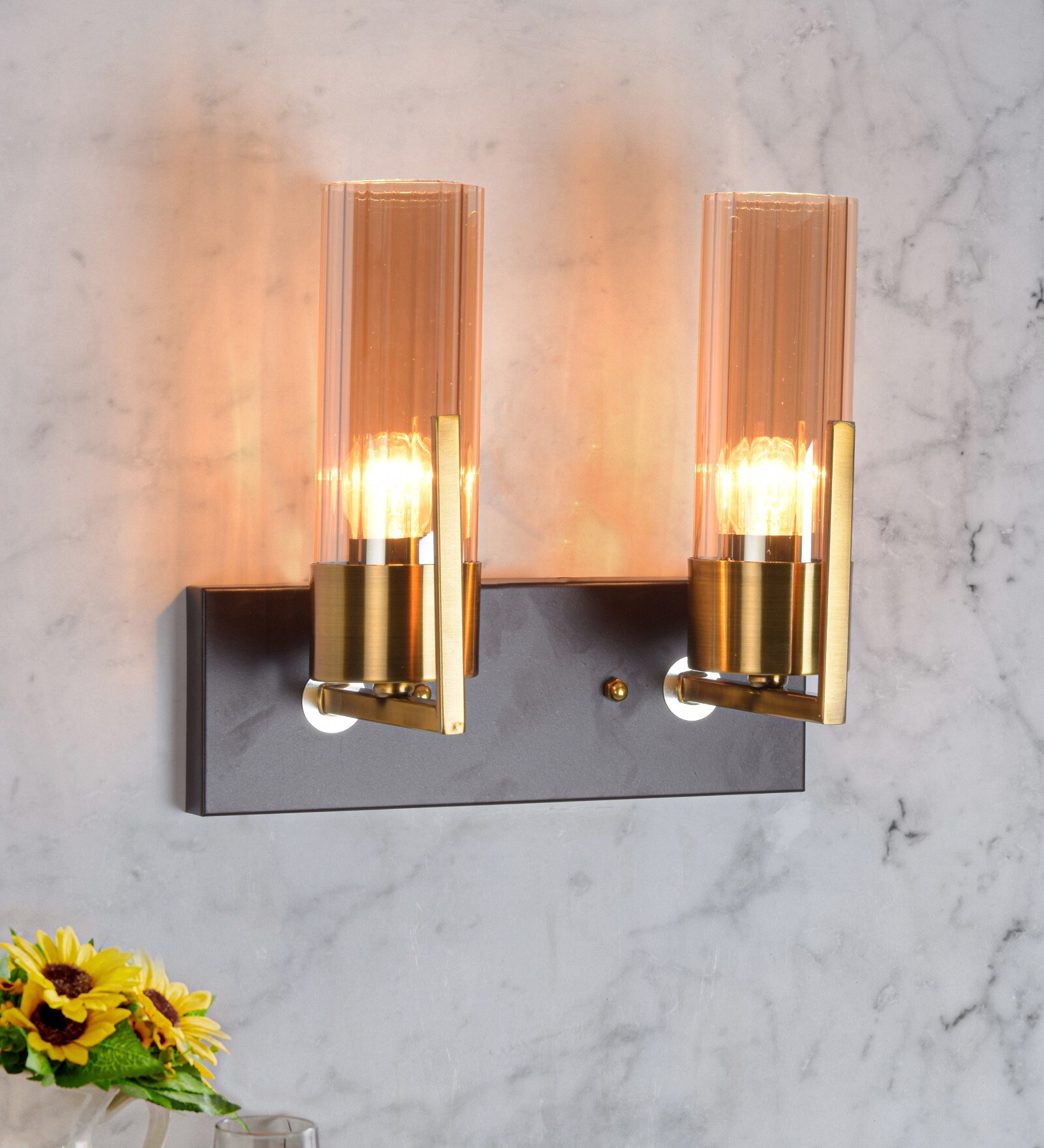 Metal Wall Mounted Uplight Sconce (Brass)