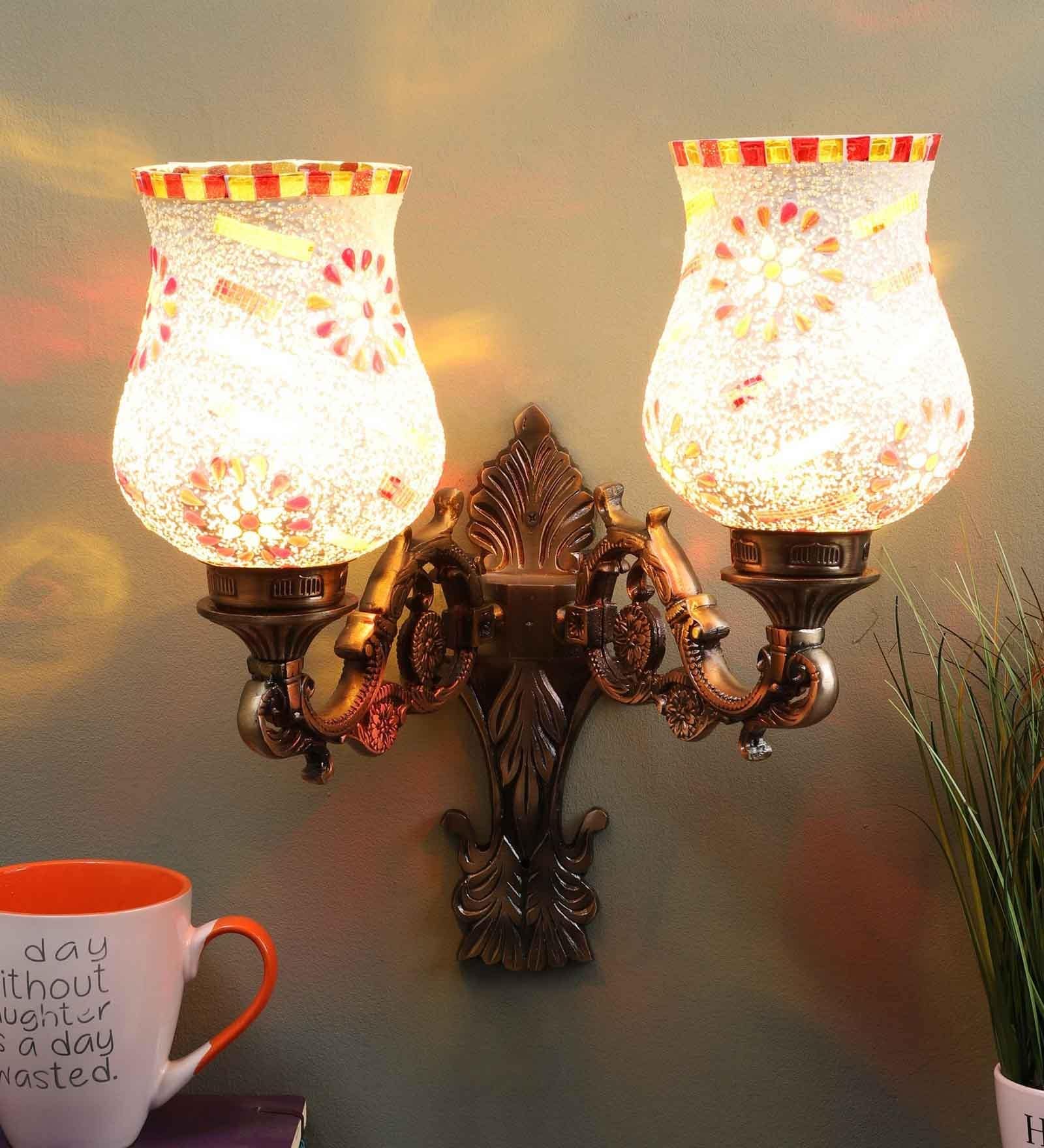 Antique Metal Wall Mounted Uplight Sconce (Antique Brass)