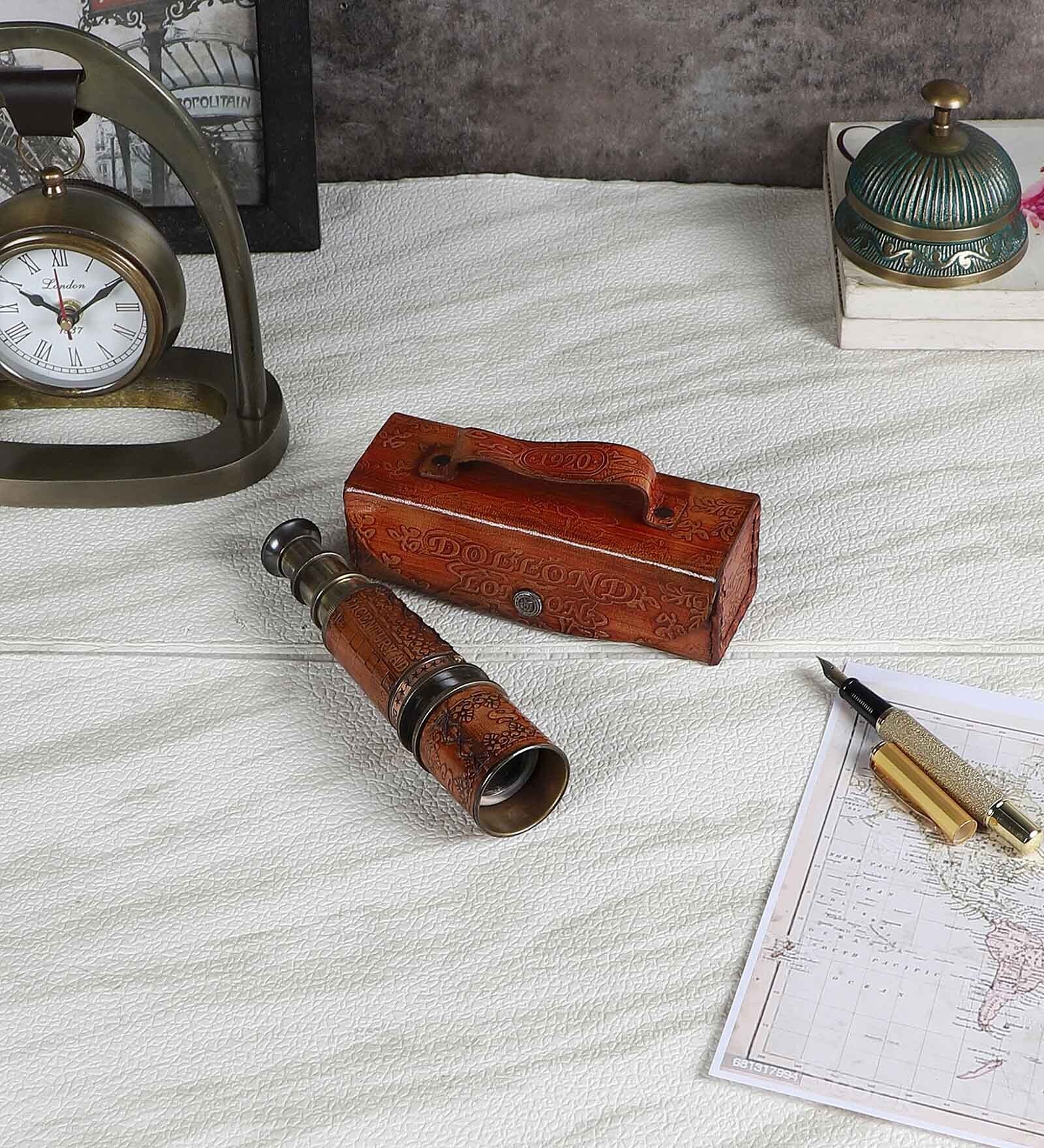 Antique Brown Brass Hand Held Telescope