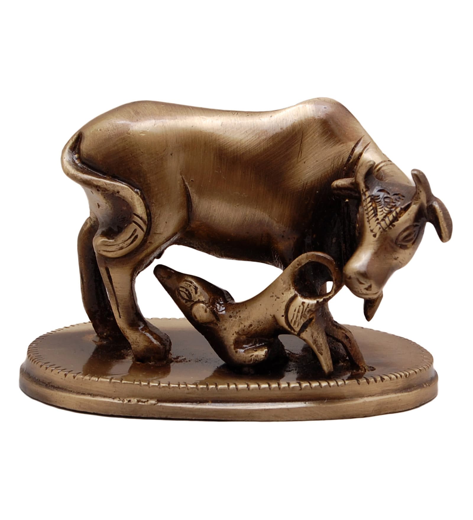 Buy Brown Kamadhenu Cow & Calf Brass Showpiece by Handecor at 12 OFF by Handecor Pepperfry