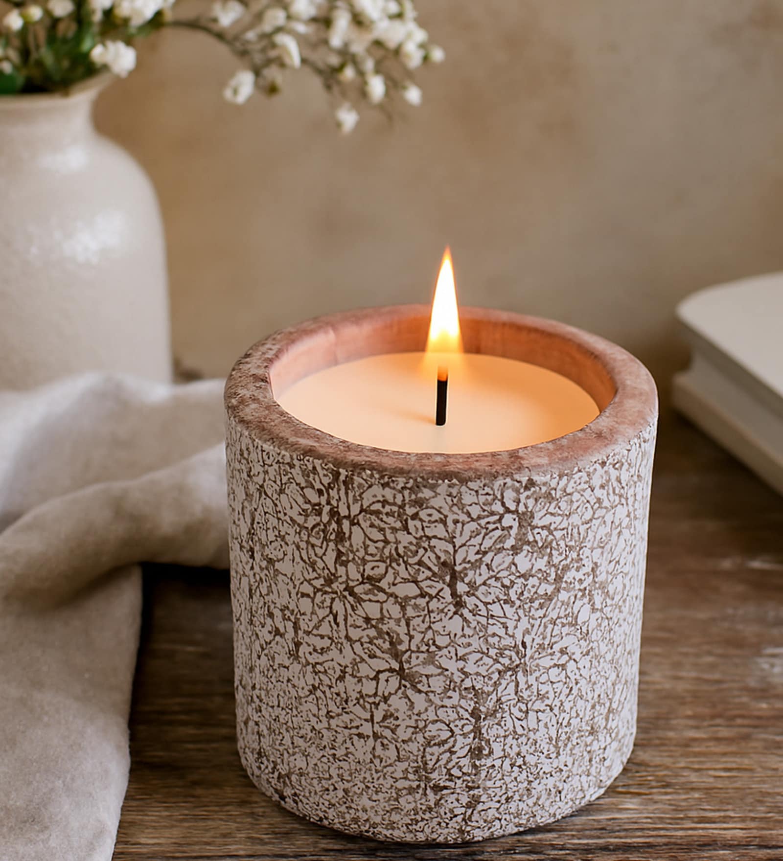 Antique Clay Finish Candle Jar