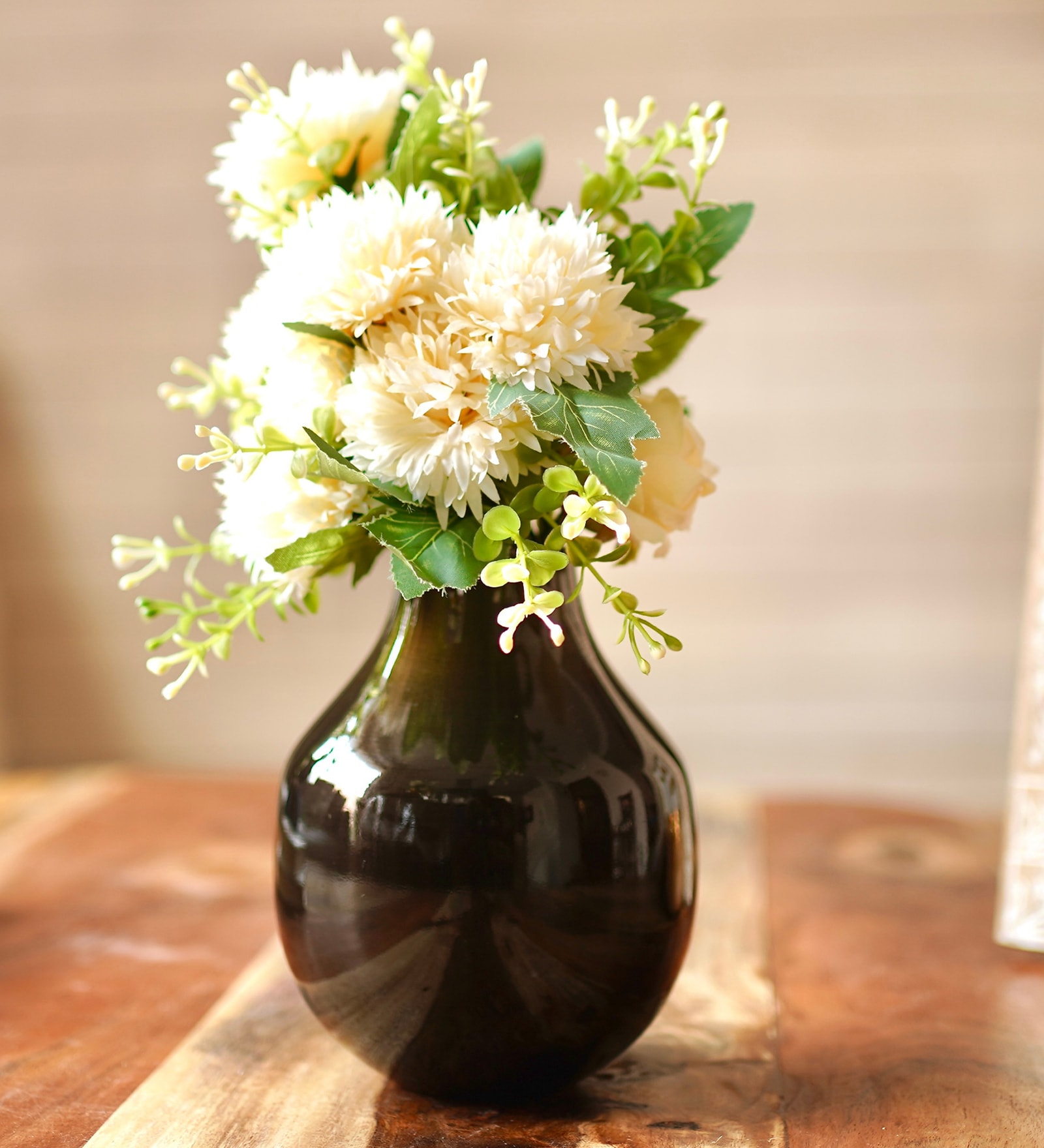 Antique Finish Small Brown Metal Vase