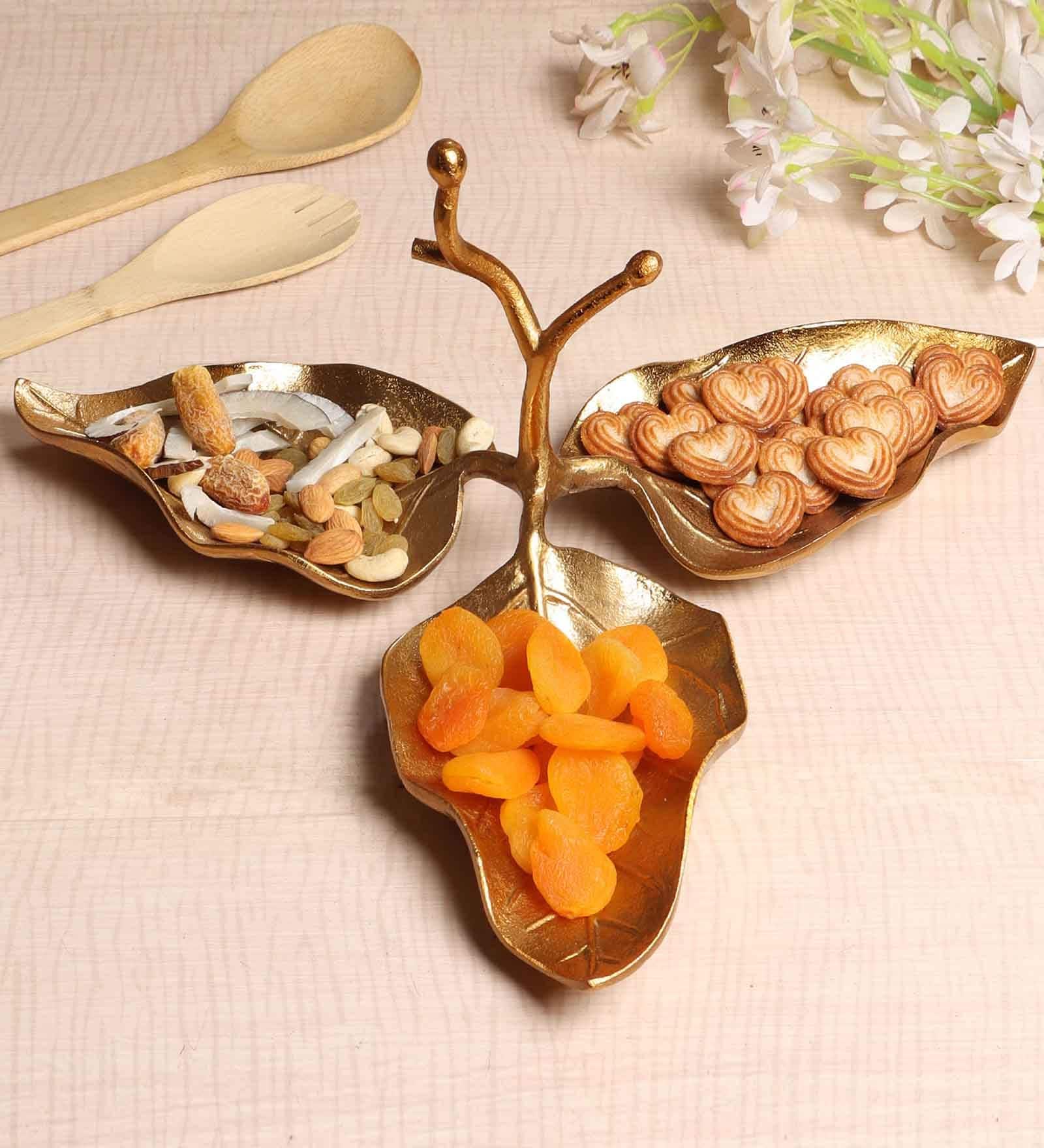 Antique Midas Gold Alluminium Appetizer Platter