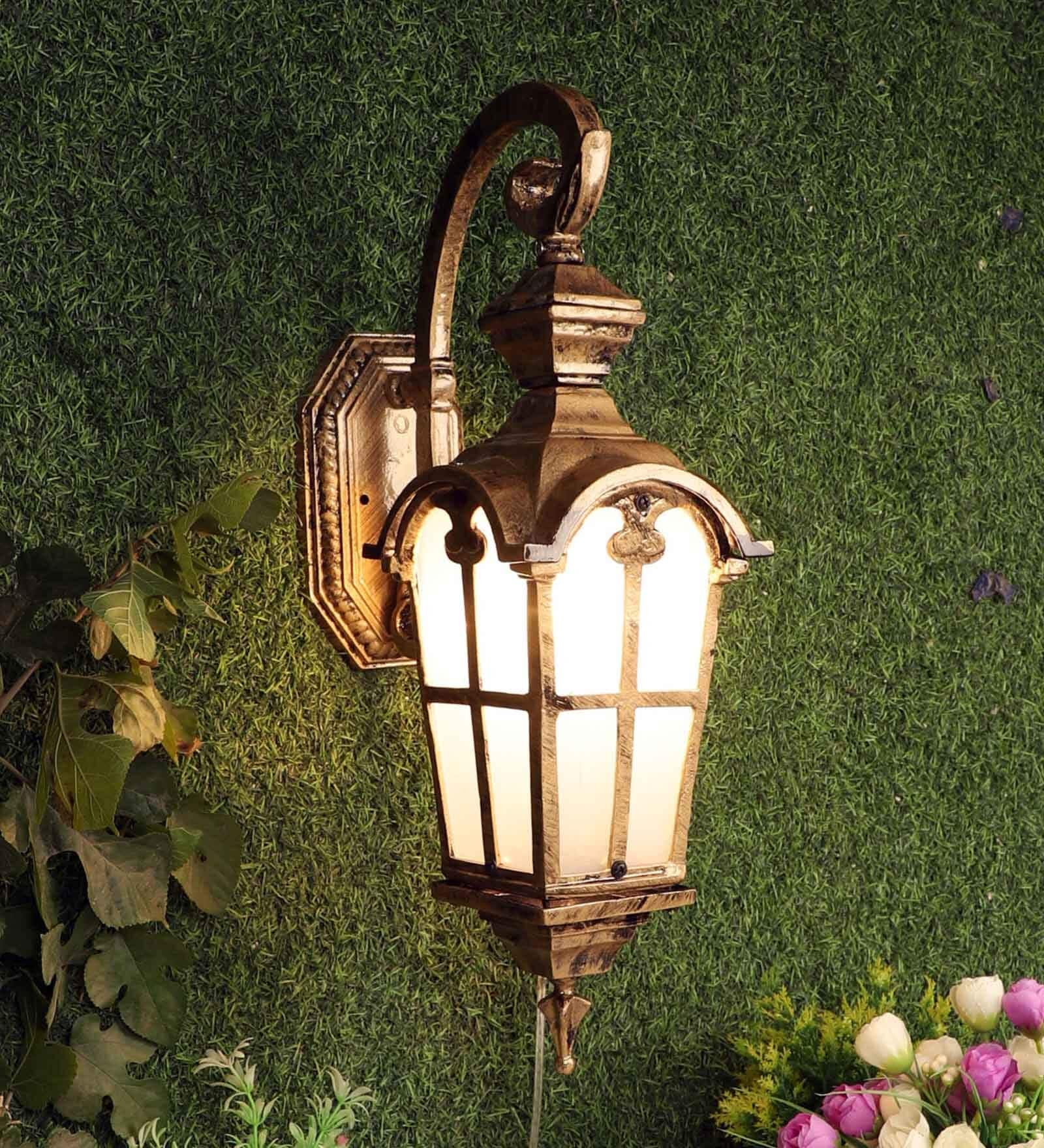 Miu Antique Gold Aluminium Outdoor Wall Light