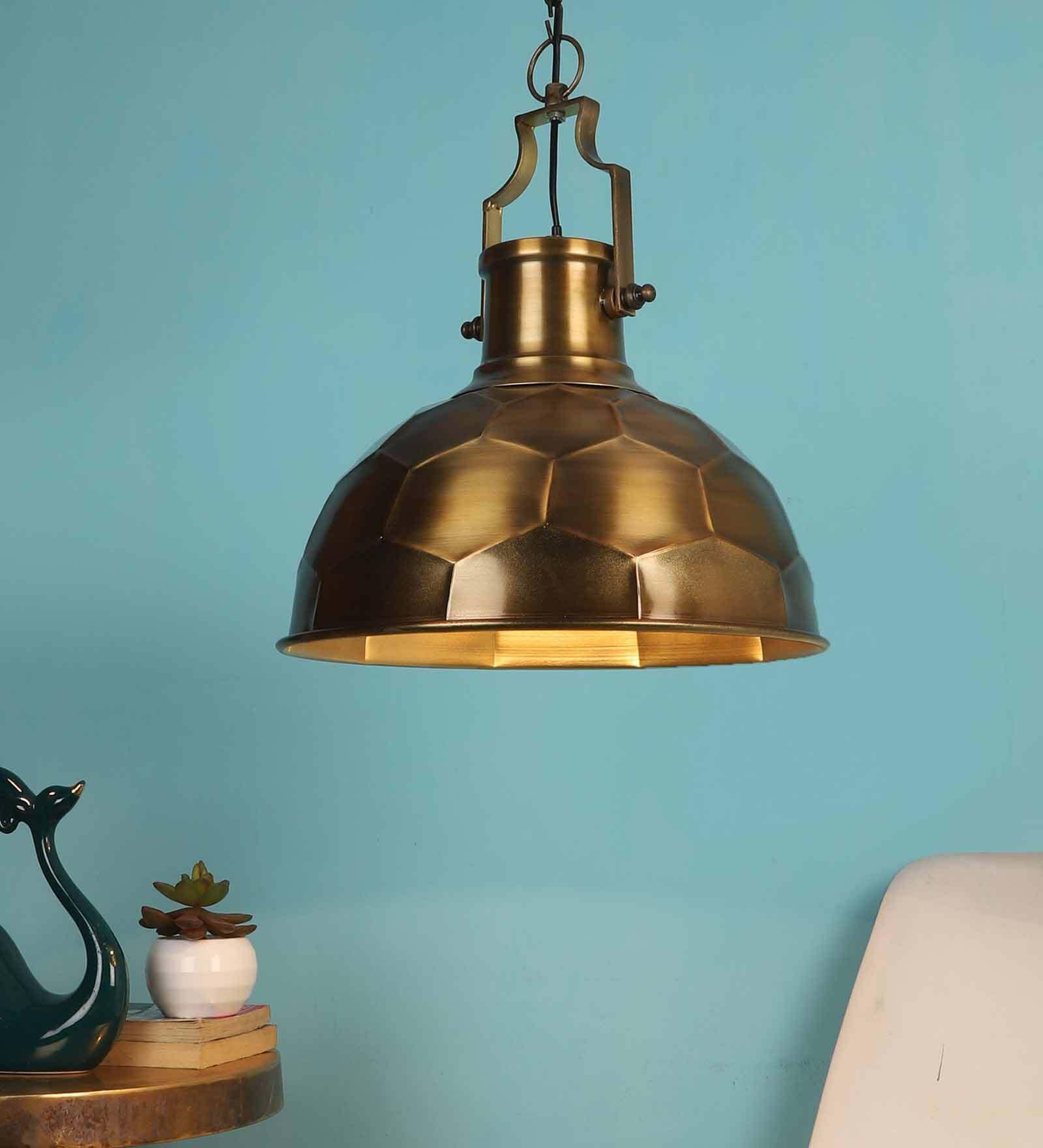 Winfrey Antique Gold Brass Hanging Light