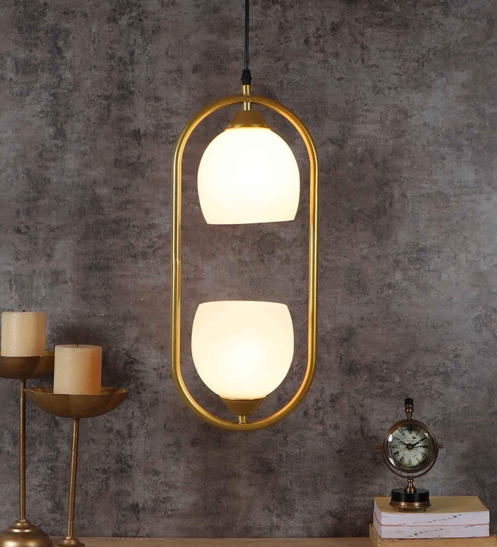 Zari Antique Gold Iron Hanging Light