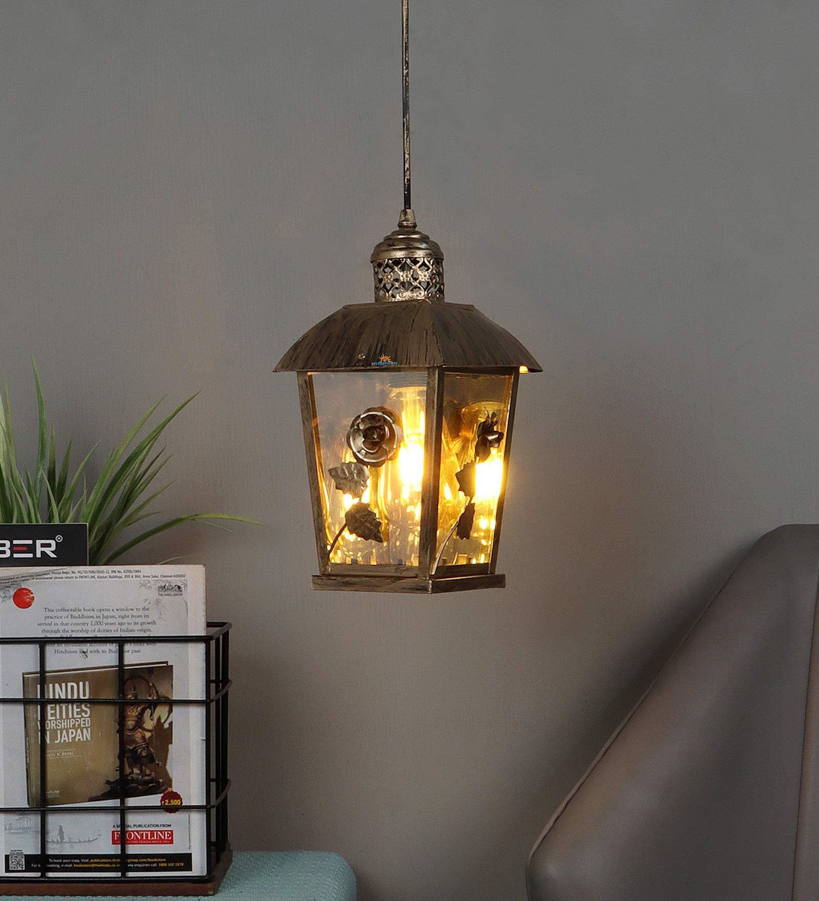 Orem Antique Gold Iron Hanging Light