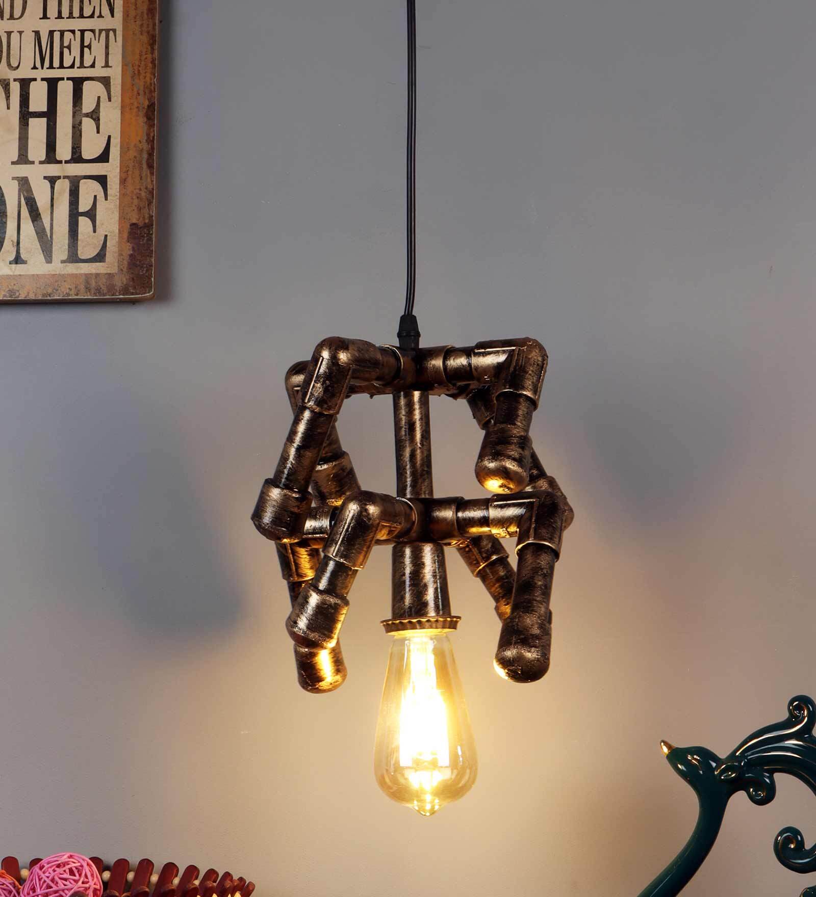 Anaya Antique Gold Metal Hanging Light