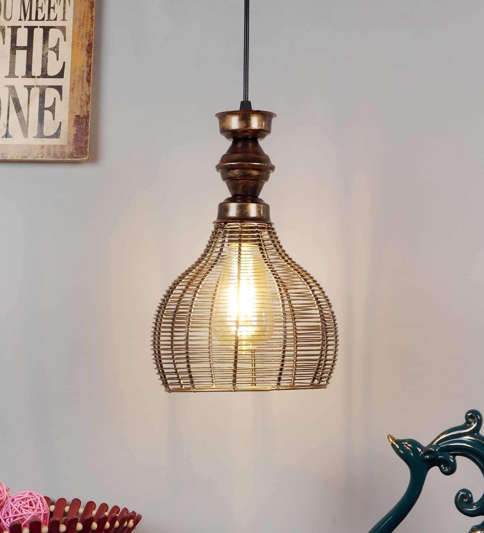 Margie Antique Gold Metal Hanging Light