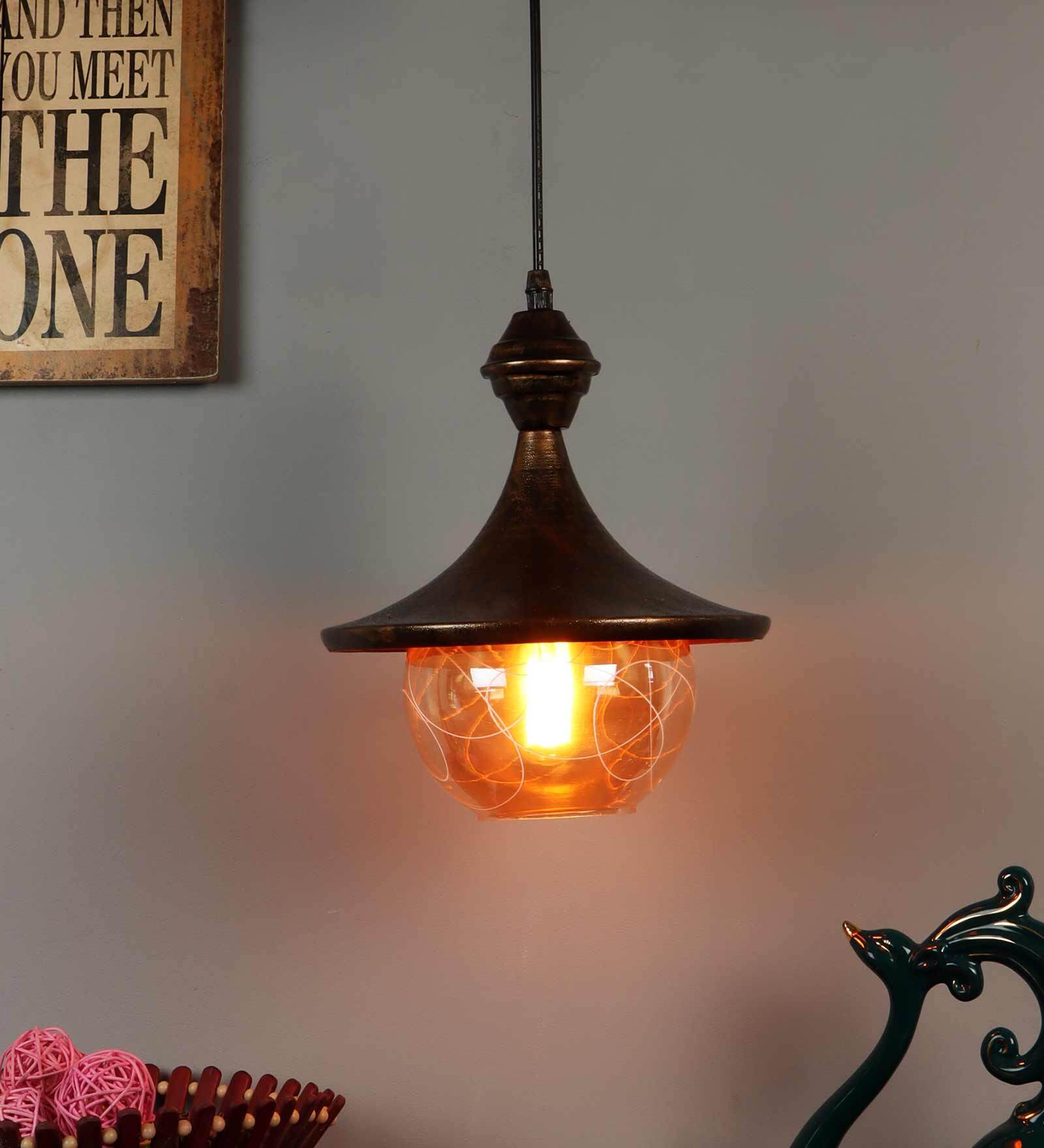 Royal Antique Gold Metal Hanging Light