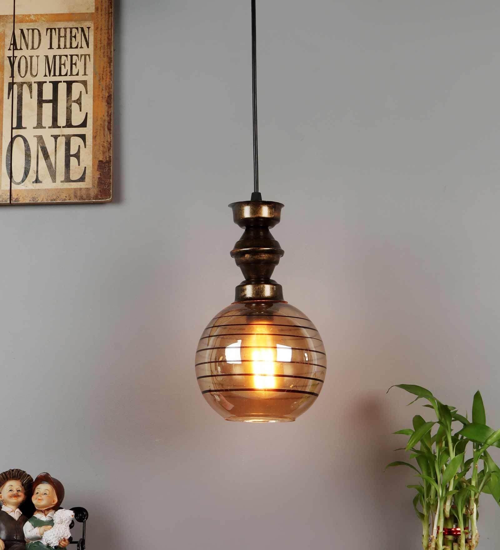 Genova Antique Gold Metal Hanging Light