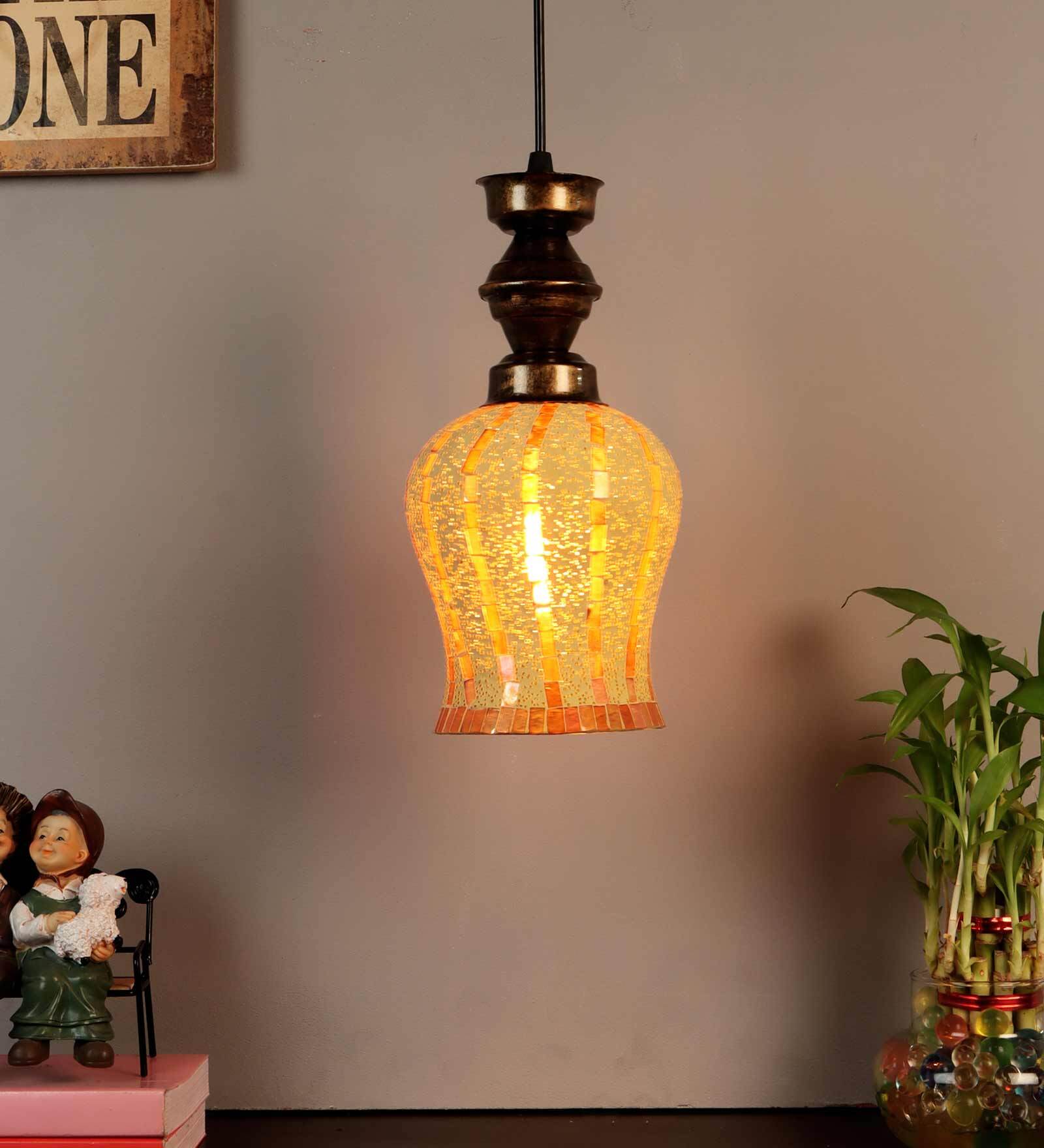 Janerio Antique Gold Metal Hanging Light