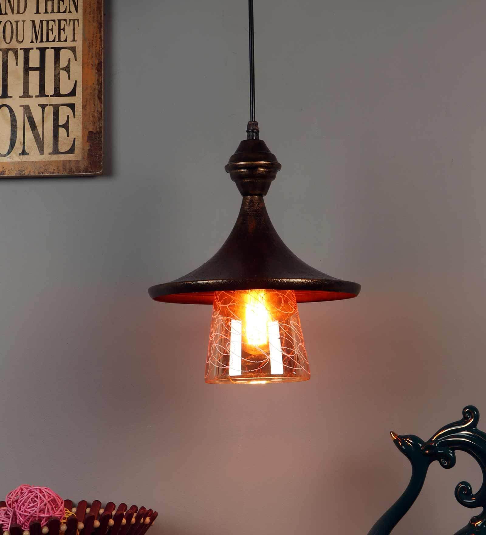 Jarvis Antique Gold Metal Hanging Light