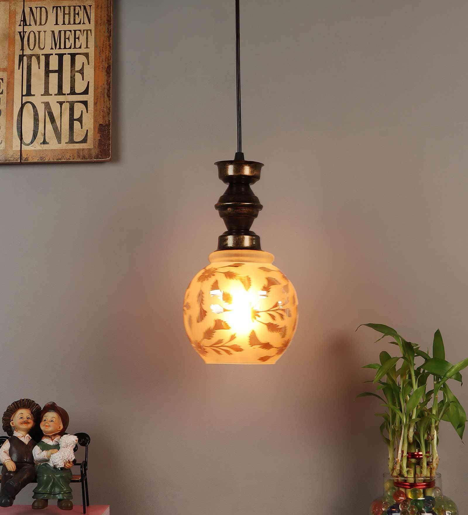 Antique Gold Metal Contemporary Single Hanging Lights
