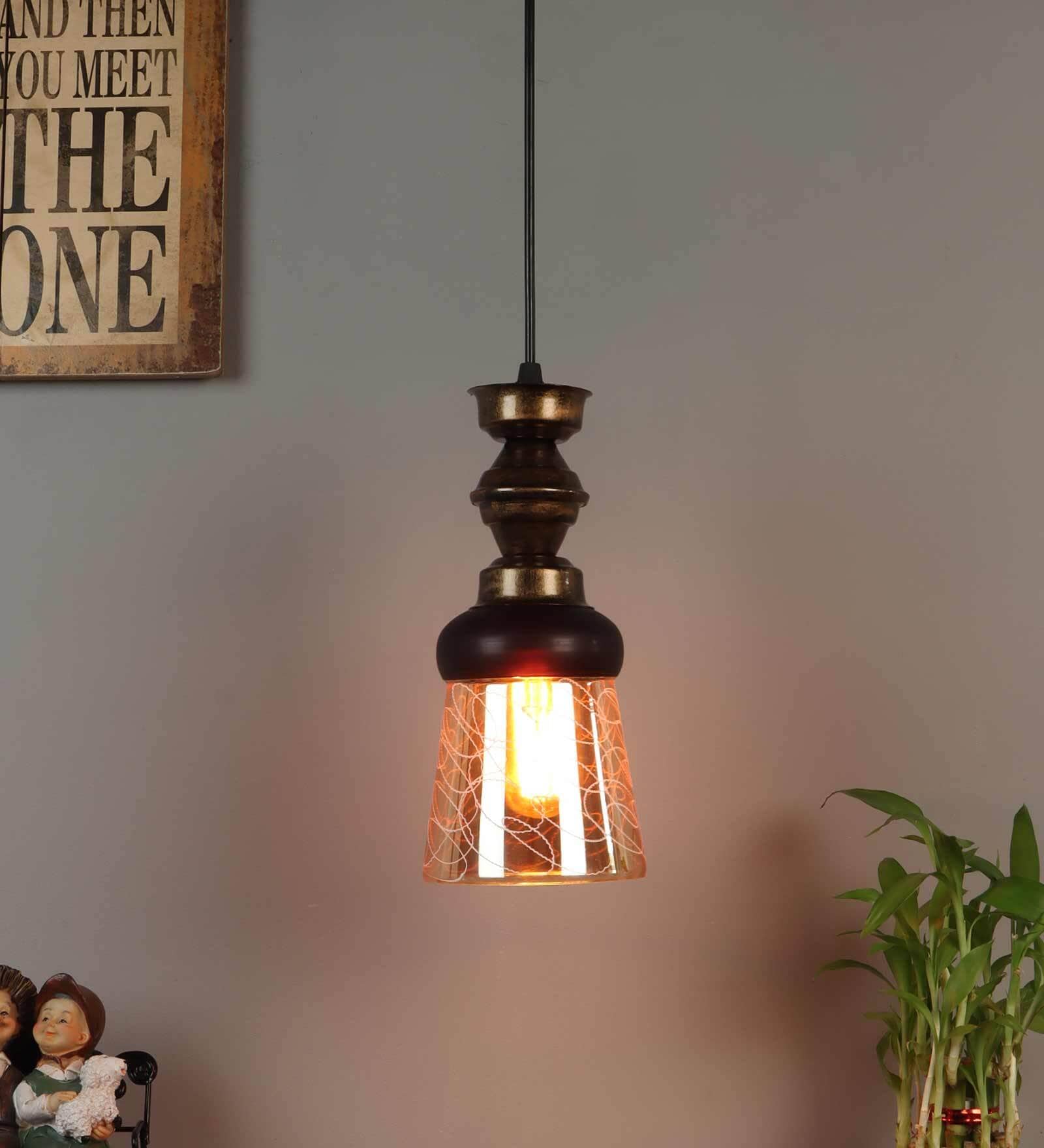 Graham Antique Gold Metal Hanging Light