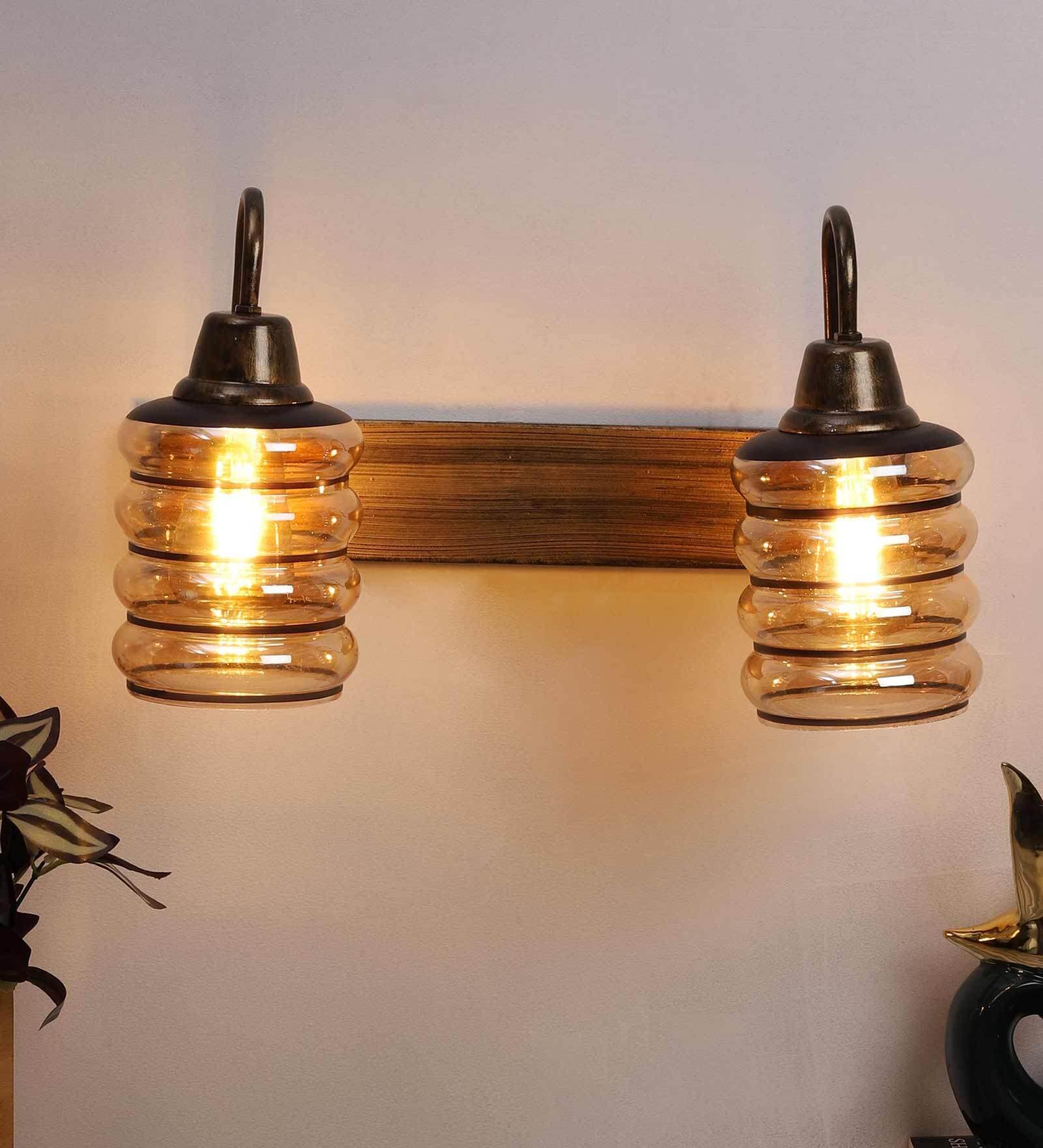 Biped Antique Gold Metal Wall Sconces