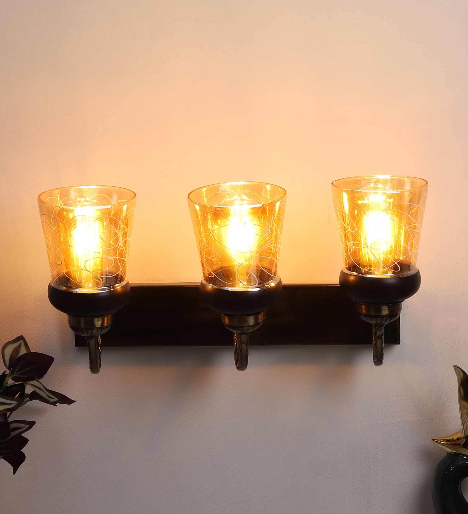 Diseno Antique Gold Metal Wall Sconces