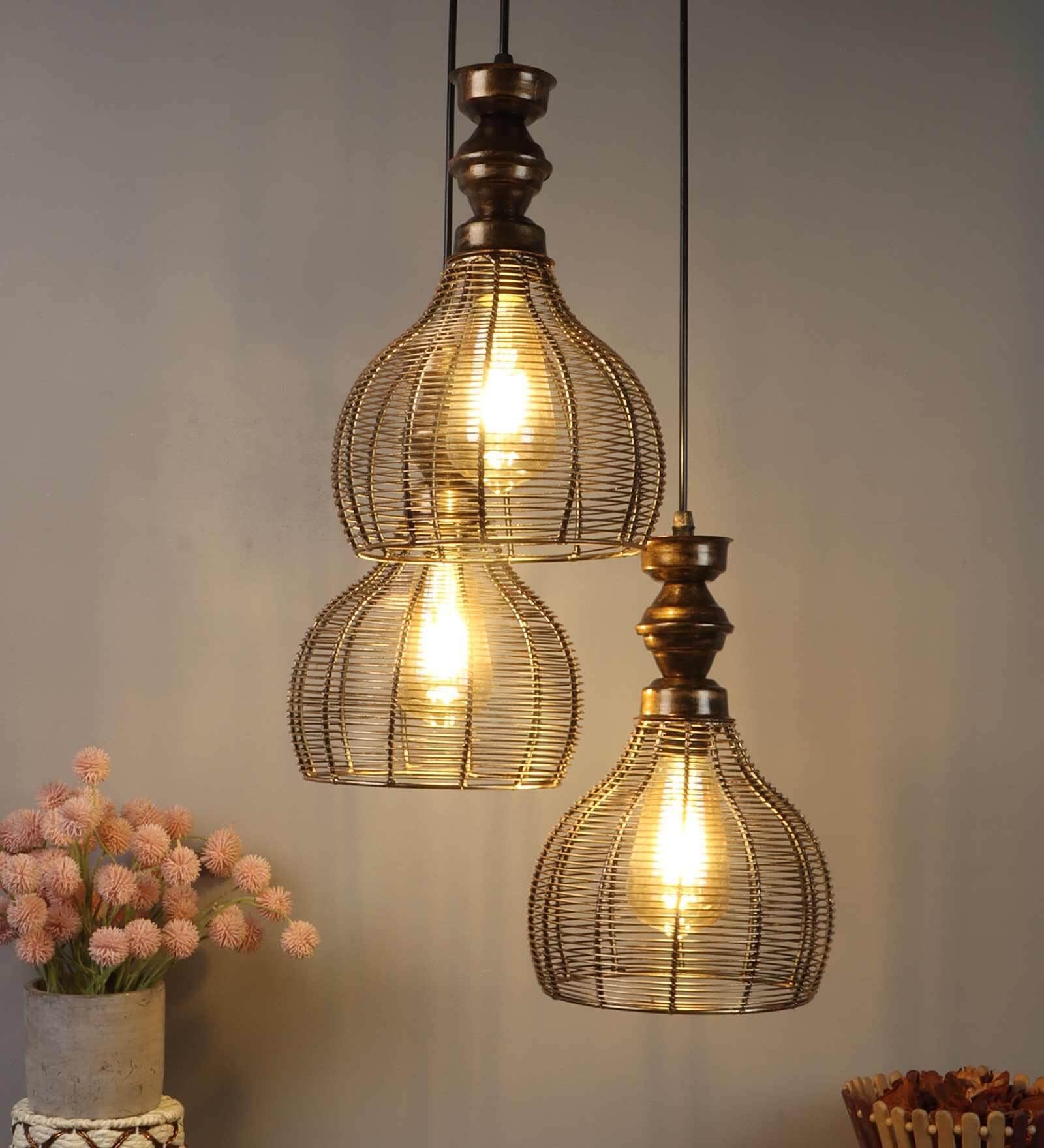 Vizia Antique Gold PVC Cluster Hanging Light