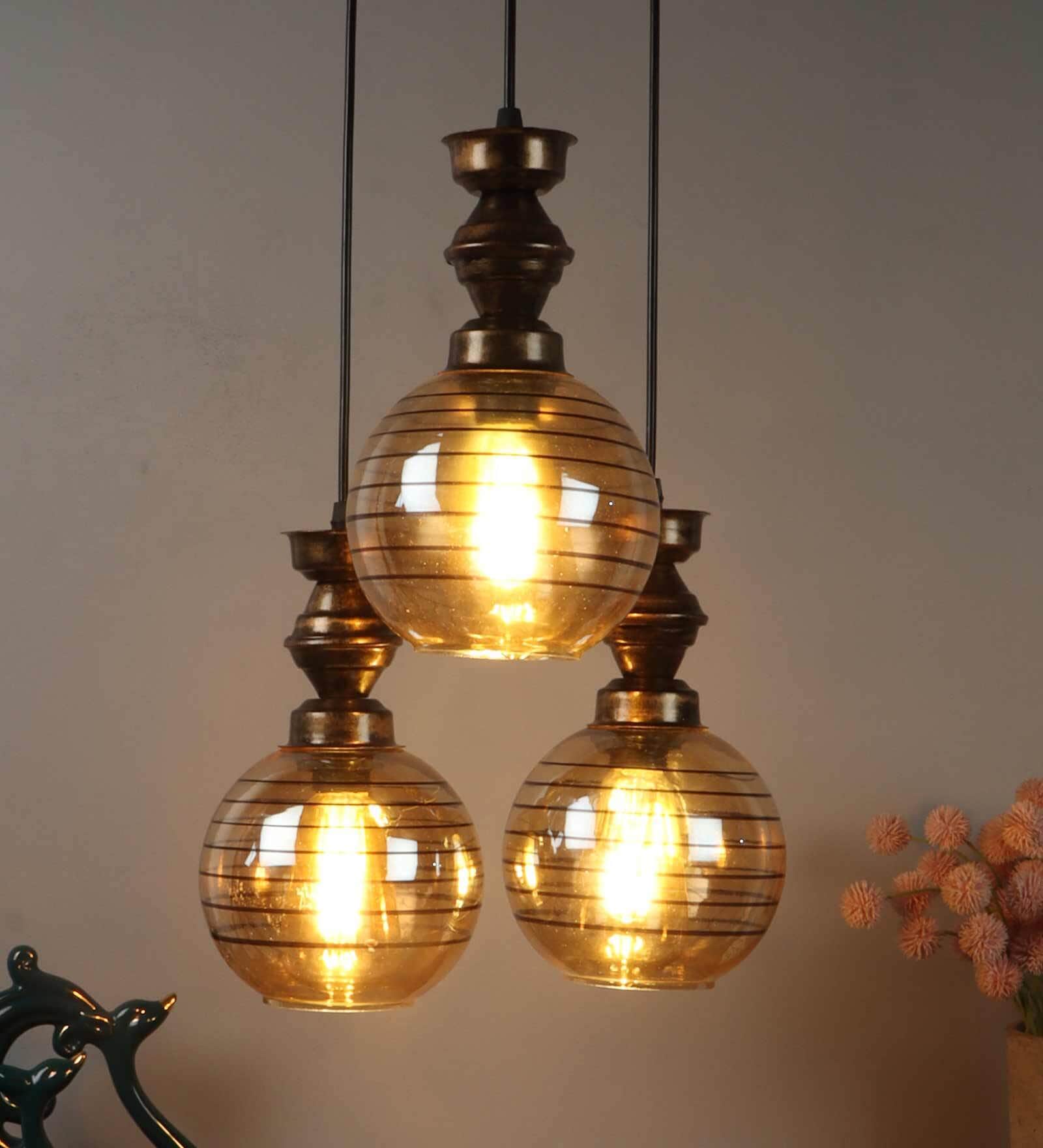 Persian Antique Gold PVC Cluster Hanging Light