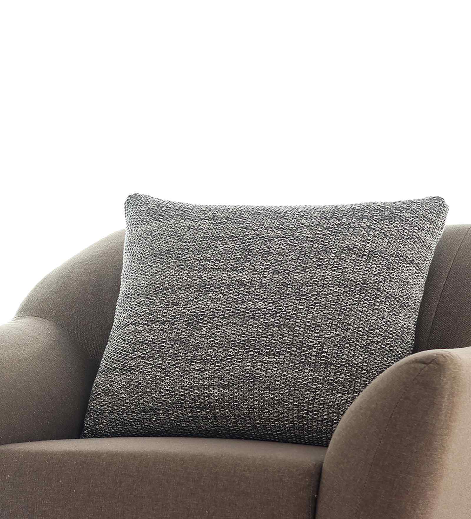Antique Grey & Natural 100% Cotton Moss Knit 22X22 Inches Knitted Cushion Cover