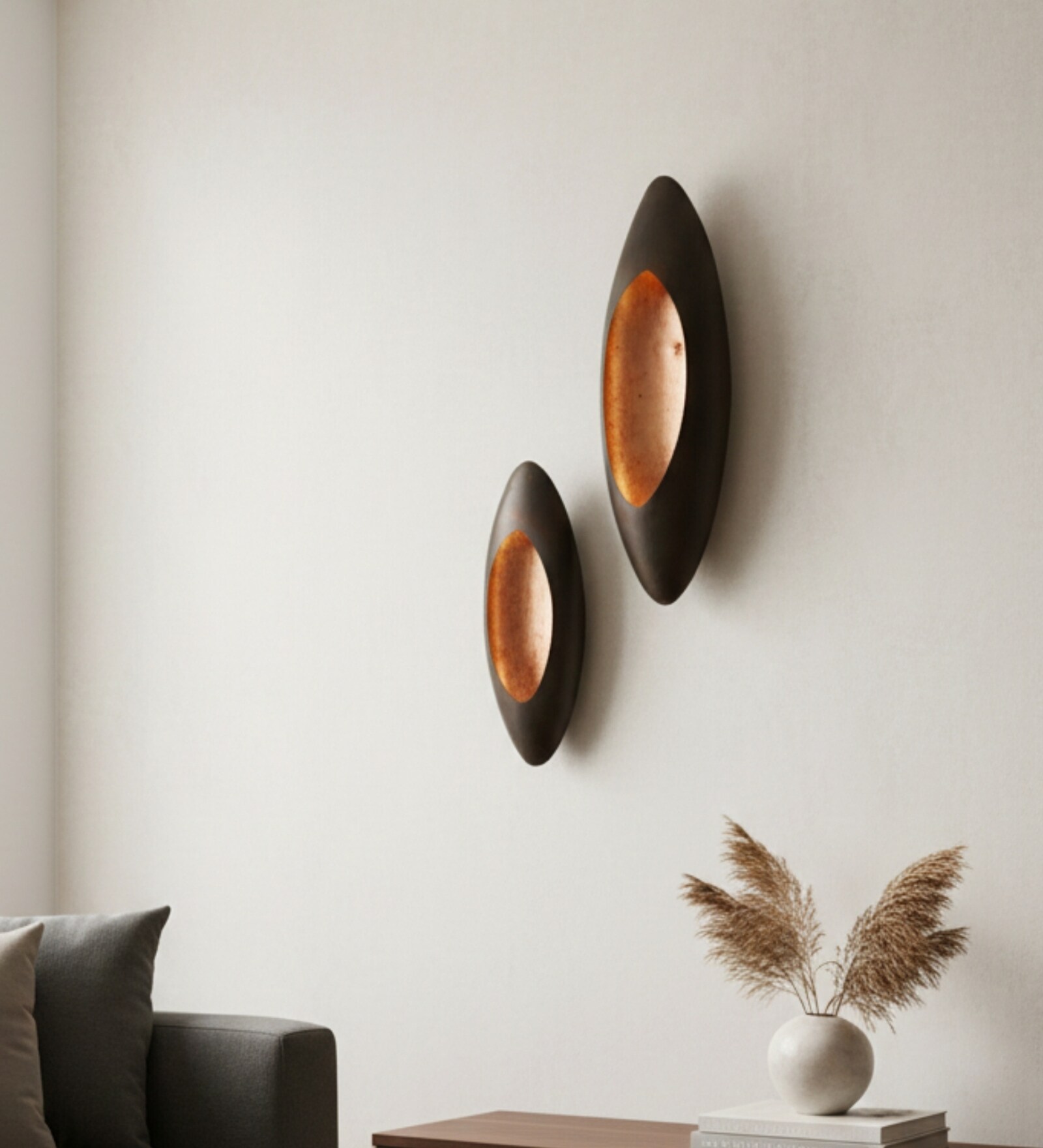 Antique Mild Steel Wall Mount T- Light Holder (Copper)