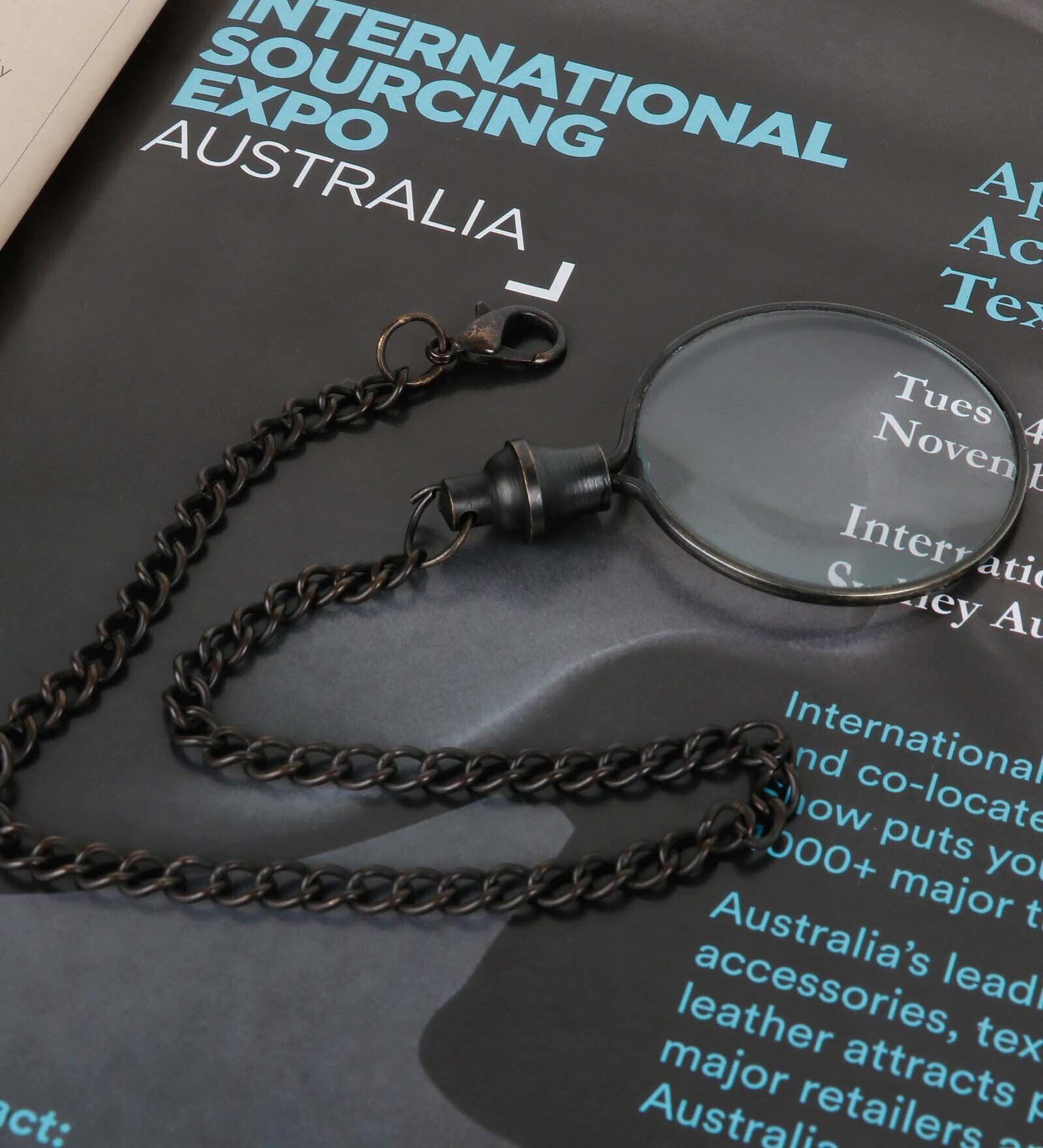 Antique Pocket Reading Magnifier with Chain