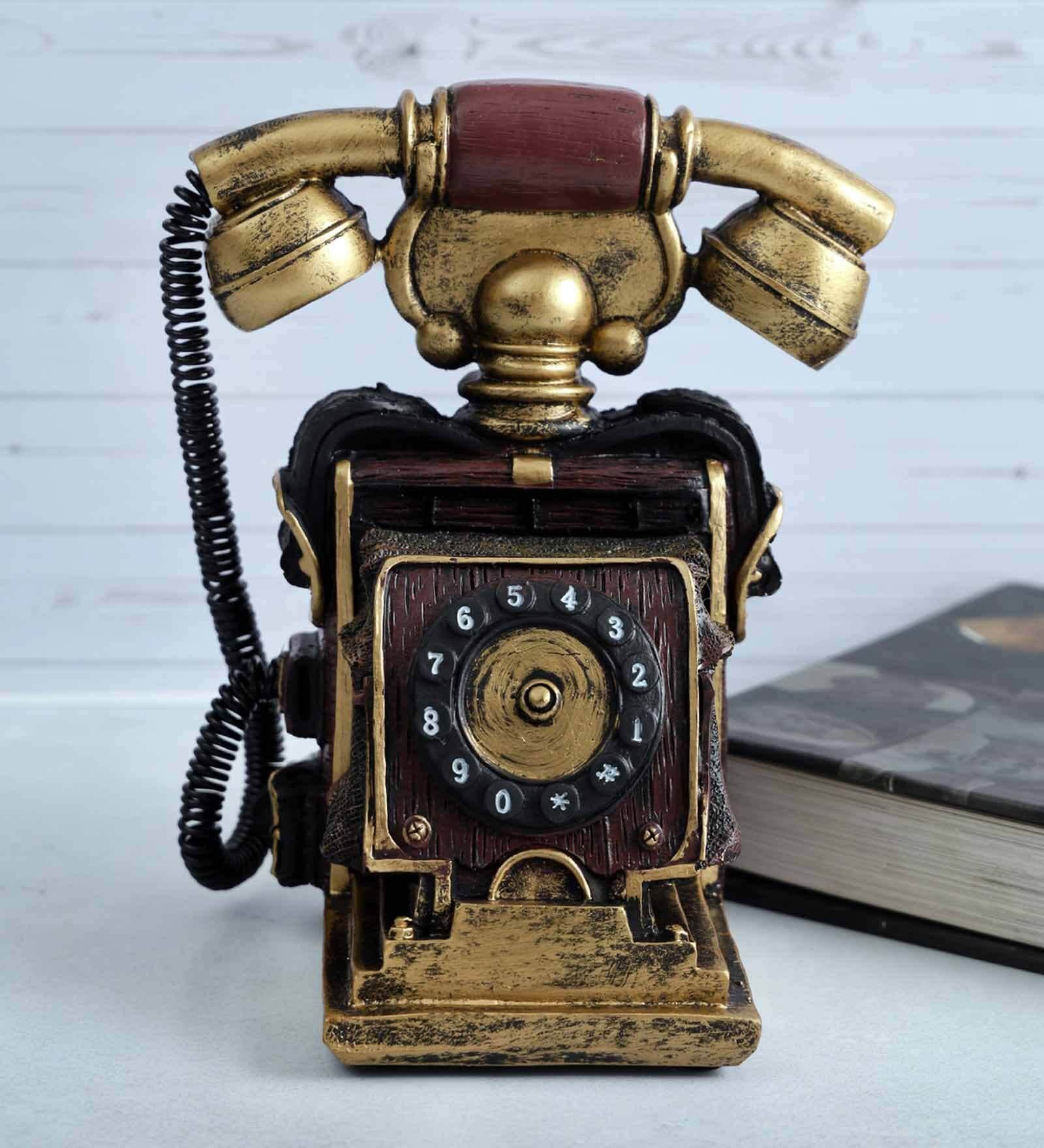 Antique Telephone Resin Table Top Accent