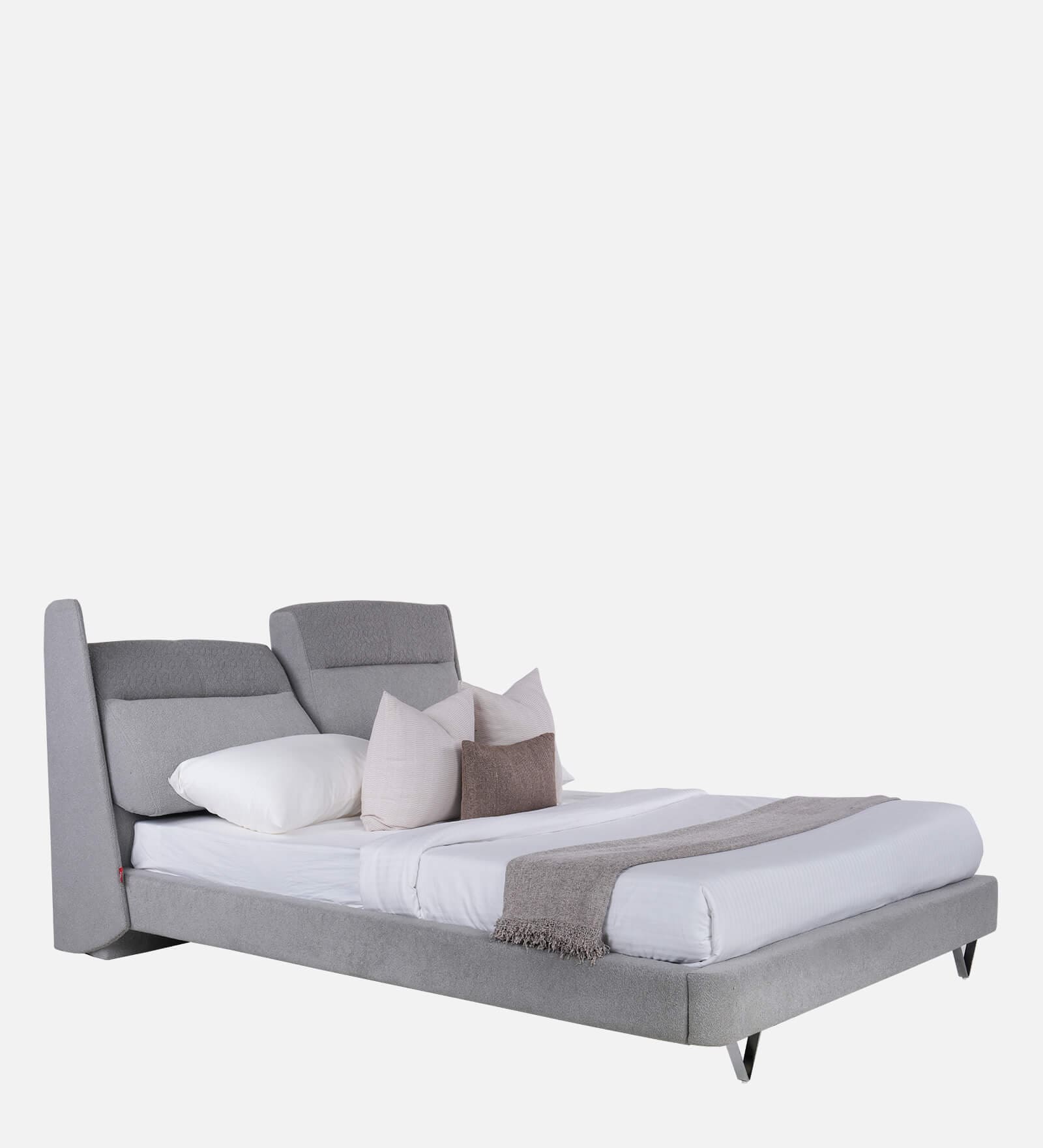 Antonio Boucle King Size Bed In Grey Finish Antonio Boucle King Size Bed In Grey Finish