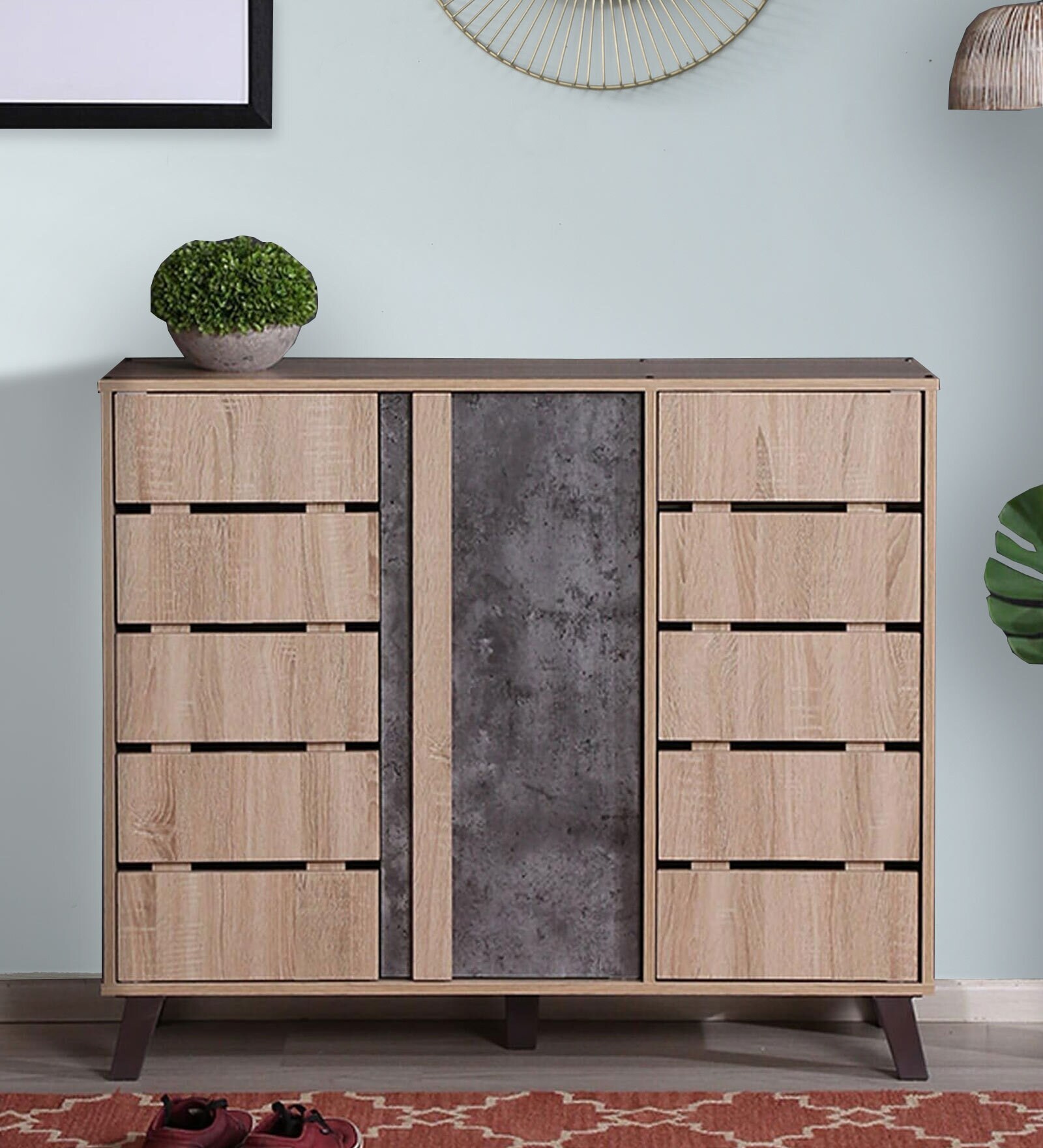Antonio Shoe Cabinet In Natural Finish