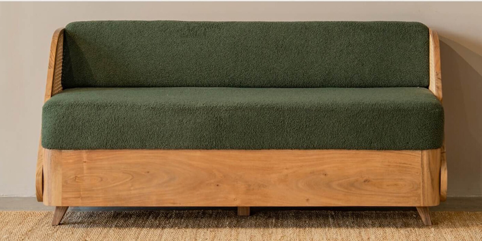 Andaman Ross Fabric 3 Seater Sofa In Natural Finish