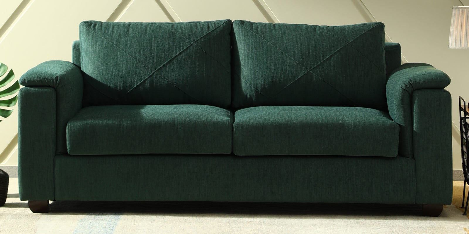 Andres Fabric 3 Seater Sofa In Green Colour