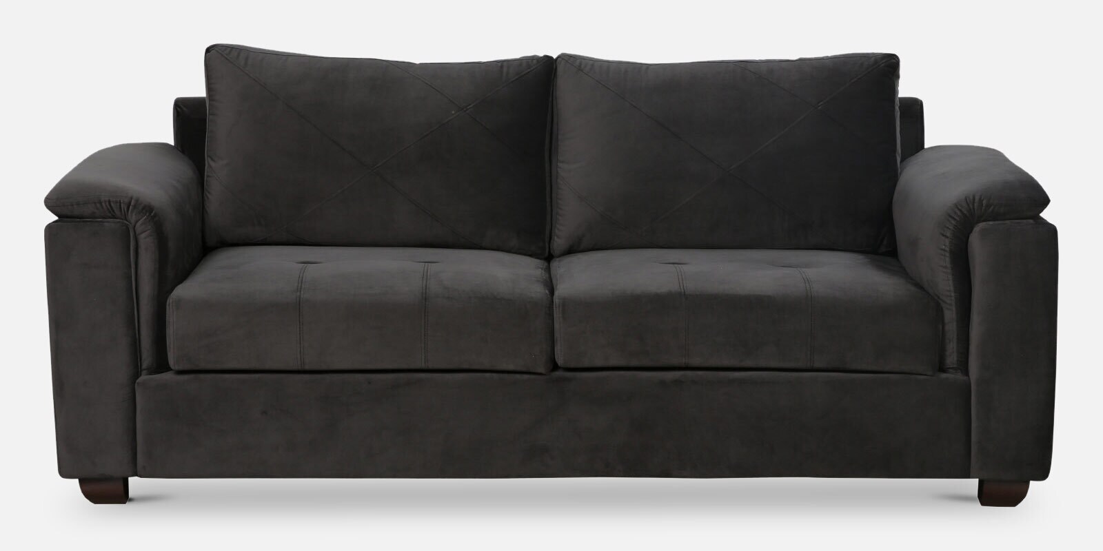 Andres Velvet 3 Seater Sofa In Charcoal Grey Colour