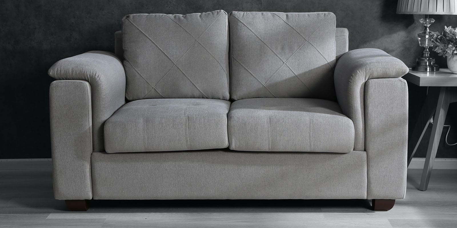 Andres Chenille Fabric 2 Seater Sofa In Ash Grey Colour