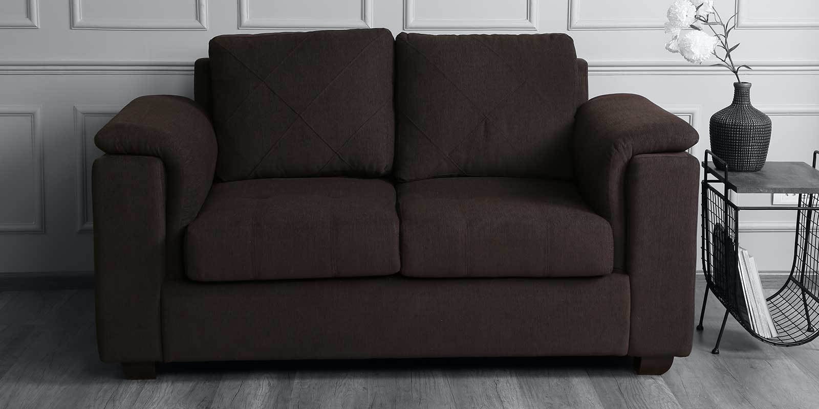 Andres Chenille Fabric 2 Seater Sofa In Chestnut Brown Colour