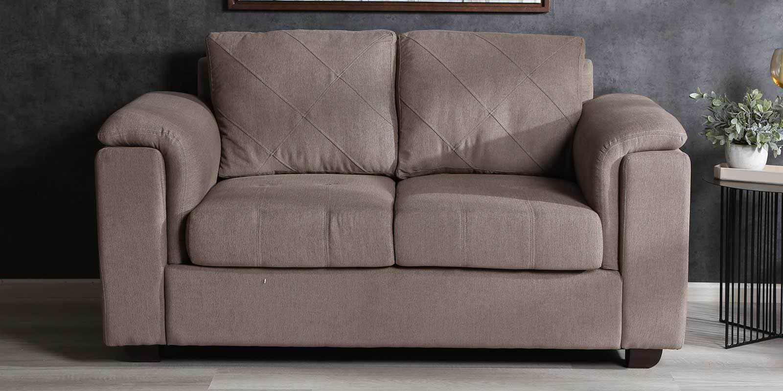 Andres Chenille Fabric 2 Seater Sofa In Sandy Brown Colour