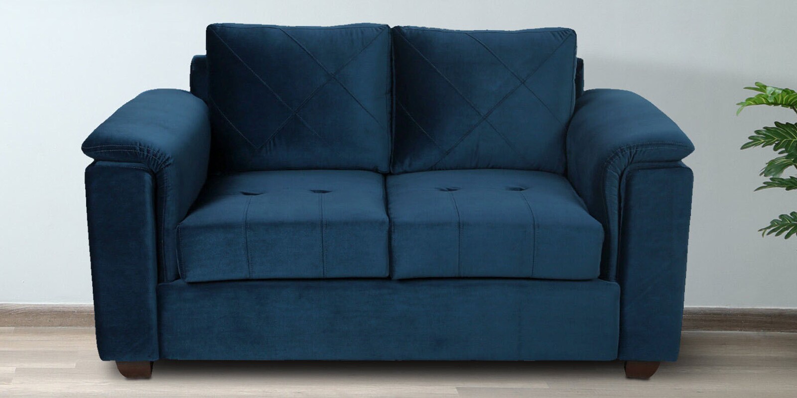 Buy Andres Velvet 2 Seater Sofa In Opal Blue Colour at 31% OFF by ...