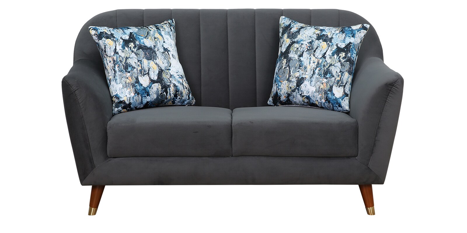 Buy Antalya Velvet 2 Seater Sofa in Graphite Grey Colour by Urban