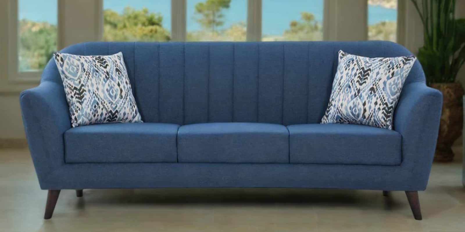 Antalya Fabric 3 Seater Sofa in Blue Colour