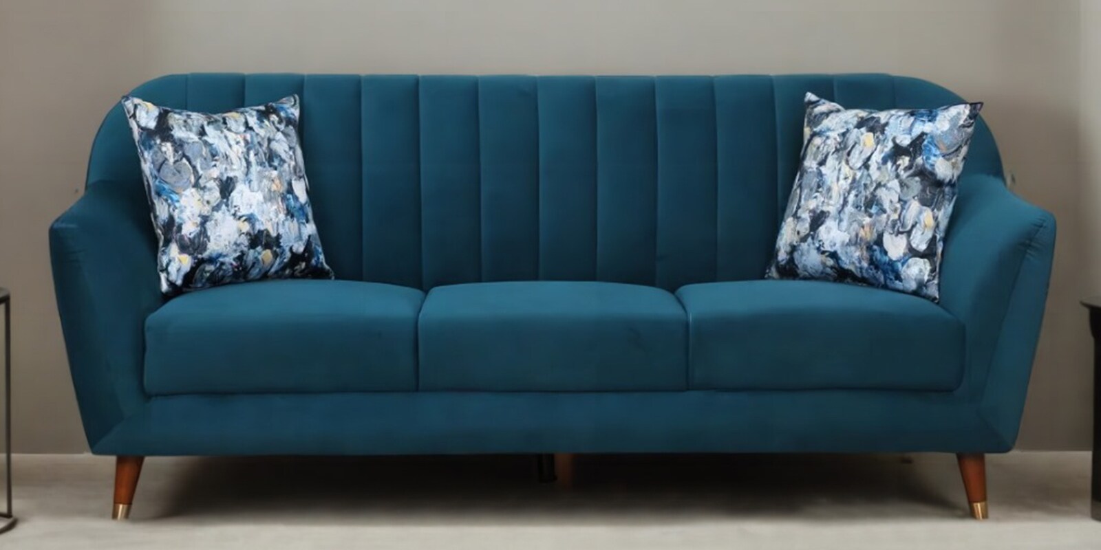 Antalya Velvet 3 Seater Sofa in Bottle Green Colour