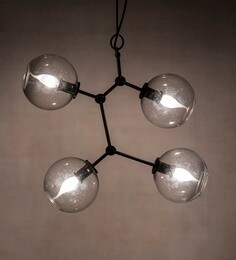 Transparent Metal & Glass Ceiling Light by Anemos