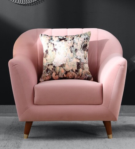 plush pink armchair