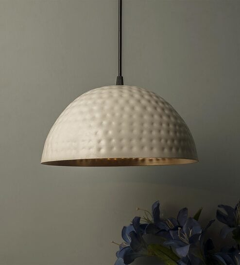 Analia White Metal Hanging Light