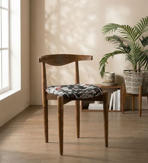 Andaman Dining Chair In Printed Black Colour