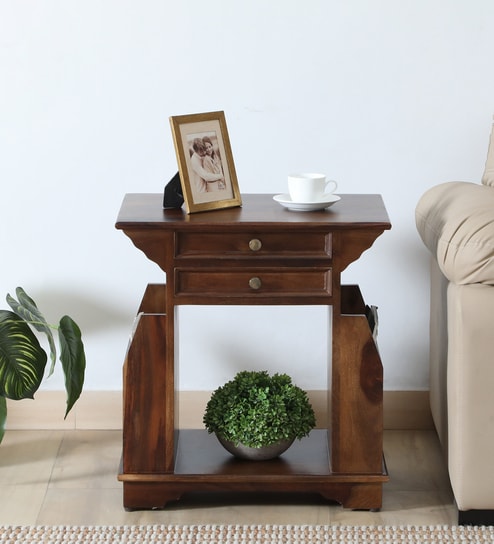 Anderby Sheesham Wood End Table In Provincial Teak Finish