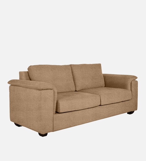 Andres Boucle Fabric 3 Seater Sofa In Beige Colour