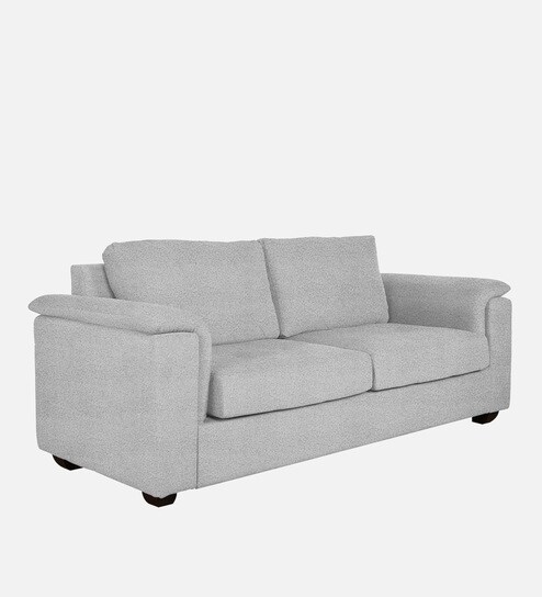 Andres Boucle Fabric 3 Seater Sofa In White Colour