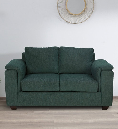 Andres Fabric 2 Seater Sofa In Green Colour