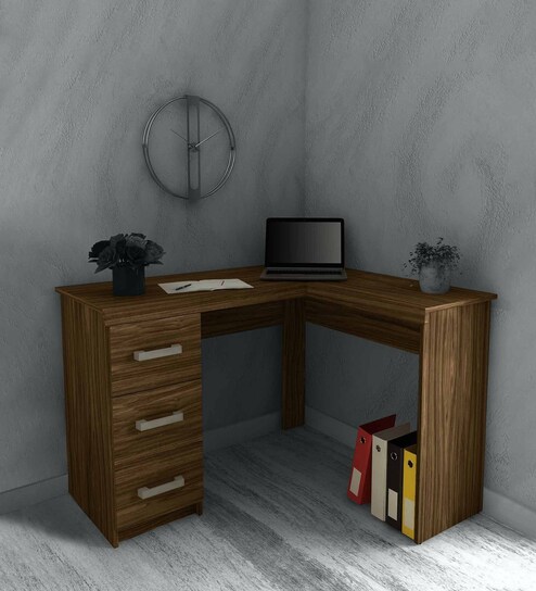 Buy Anko Study Cum Work Desk In Walnut Brown Finish By Mintwud Online Modern Writing Tables Tables Furniture Pepperfry Product