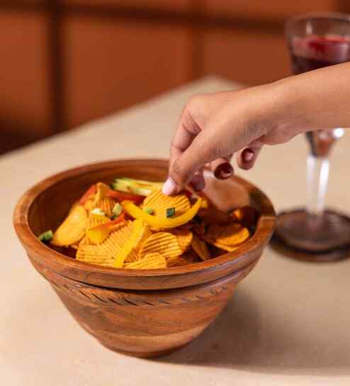 Annapurna Acacia Wood Multipurpose Bowl (Small)