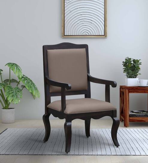 Anne Sheesham Wood Arm Chair In Warm Chestnut Finish